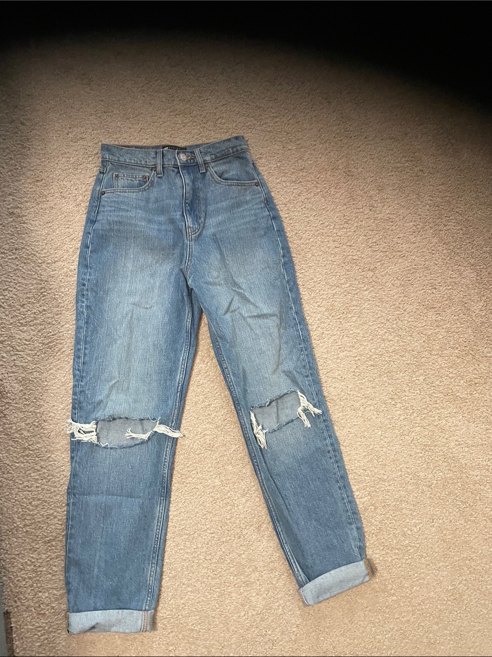 ASOS Distressed Boyfriend Jeans in Light Blue Wash